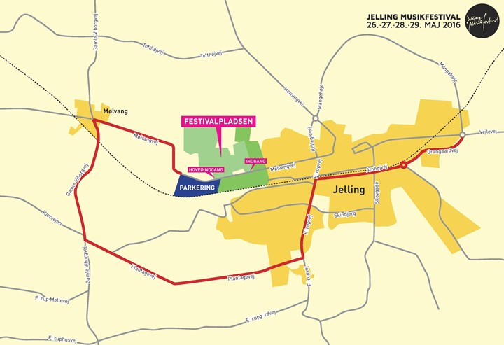 Omkørsel til parkering Jelling